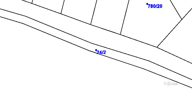 Parcela st. 24/2 v KÚ Čeminy, Katastrální mapa