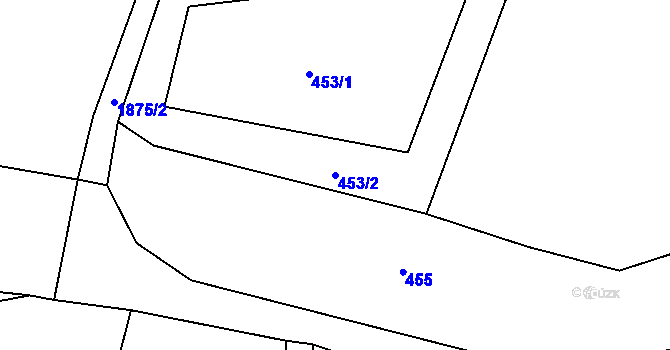 Parcela st. 453/2 v KÚ Čeminy, Katastrální mapa
