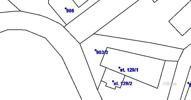 Parcela st. 903/3 v KÚ Čeminy, Katastrální mapa