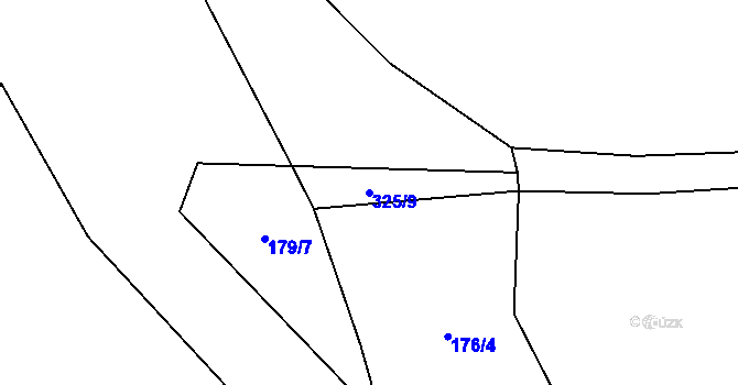 Parcela st. 325/9 v KÚ Čeminy, Katastrální mapa