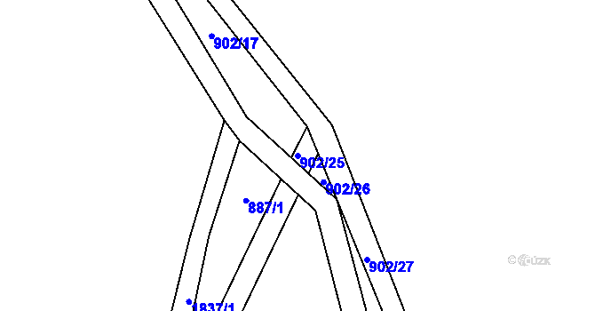 Parcela st. 902/25 v KÚ Čeminy, Katastrální mapa
