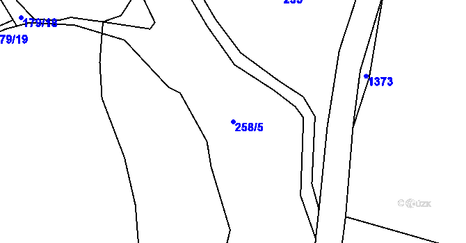 Parcela st. 258/5 v KÚ Čeminy, Katastrální mapa