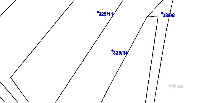 Parcela st. 325/15 v KÚ Čeminy, Katastrální mapa