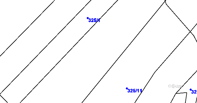 Parcela st. 325/22 v KÚ Čeminy, Katastrální mapa