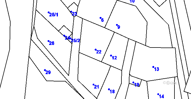 Parcela st. 22 v KÚ Čenkov u Příbramě, Katastrální mapa