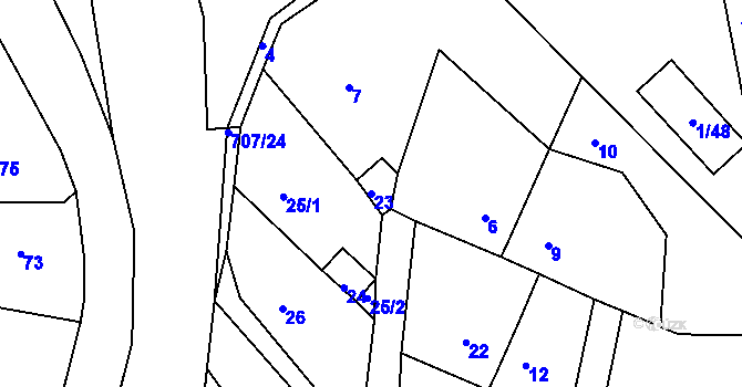 Parcela st. 23 v KÚ Čenkov u Příbramě, Katastrální mapa