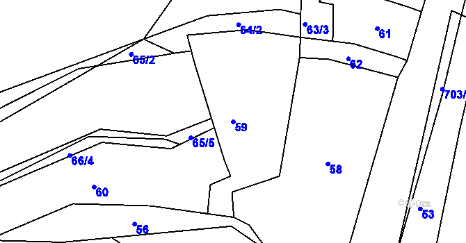 Parcela st. 59 v KÚ Čenkov u Příbramě, Katastrální mapa