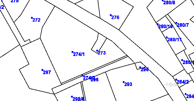Parcela st. 273 v KÚ Čenkov u Příbramě, Katastrální mapa