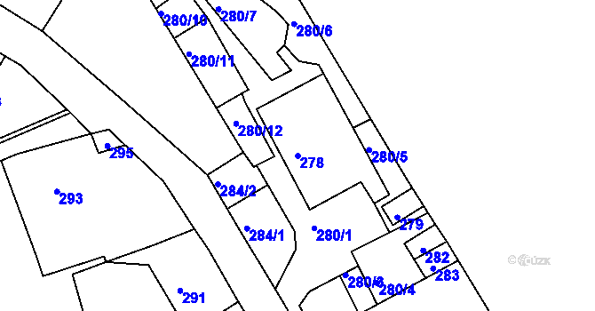 Parcela st. 278 v KÚ Čenkov u Příbramě, Katastrální mapa