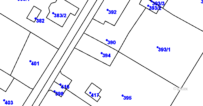 Parcela st. 394 v KÚ Čenkov u Příbramě, Katastrální mapa