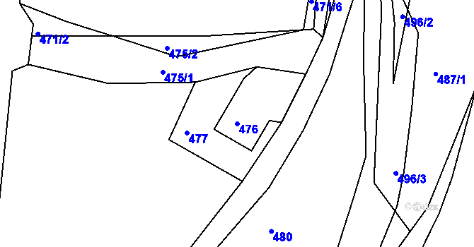Parcela st. 476 v KÚ Čenkov u Příbramě, Katastrální mapa
