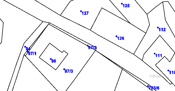 Parcela st. 97/2 v KÚ Čenkov u Příbramě, Katastrální mapa