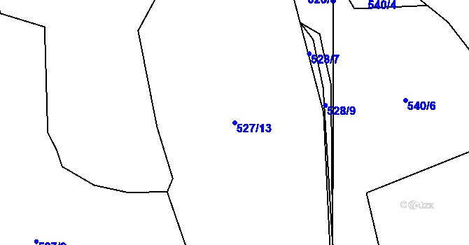 Parcela st. 527/13 v KÚ Čenkov u Příbramě, Katastrální mapa