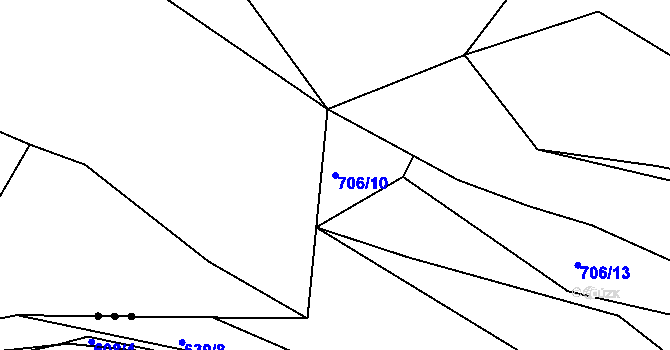 Parcela st. 706/10 v KÚ Čenkov u Příbramě, Katastrální mapa