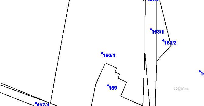 Parcela st. 160/1 v KÚ Čenkov u Příbramě, Katastrální mapa