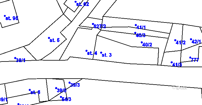 Parcela st. 3 v KÚ Čenkov u Třešti, Katastrální mapa