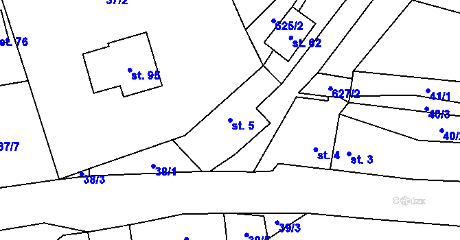 Parcela st. 5 v KÚ Čenkov u Třešti, Katastrální mapa