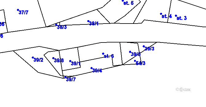 Parcela st. 6 v KÚ Čenkov u Třešti, Katastrální mapa