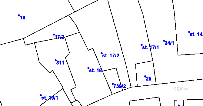 Parcela st. 17/2 v KÚ Čenkov u Třešti, Katastrální mapa