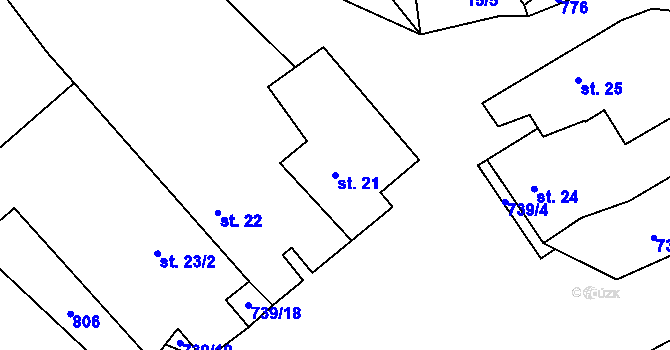 Parcela st. 21 v KÚ Čenkov u Třešti, Katastrální mapa