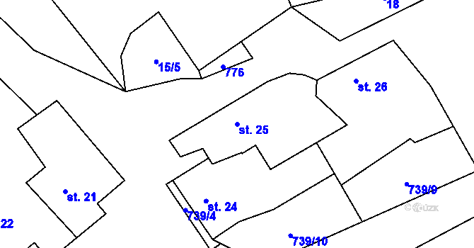 Parcela st. 25 v KÚ Čenkov u Třešti, Katastrální mapa