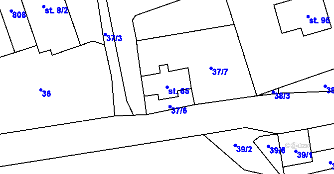 Parcela st. 65 v KÚ Čenkov u Třešti, Katastrální mapa