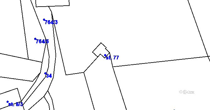 Parcela st. 77 v KÚ Čenkov u Třešti, Katastrální mapa