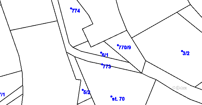 Parcela st. 6/1 v KÚ Čenkov u Třešti, Katastrální mapa