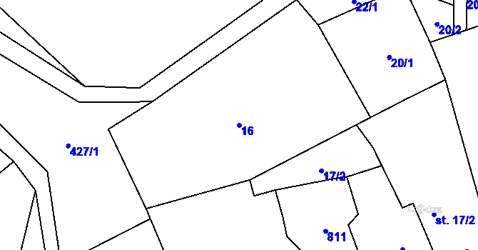 Parcela st. 16 v KÚ Čenkov u Třešti, Katastrální mapa
