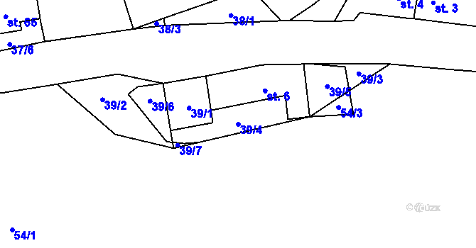 Parcela st. 39/4 v KÚ Čenkov u Třešti, Katastrální mapa
