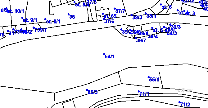 Parcela st. 54/1 v KÚ Čenkov u Třešti, Katastrální mapa