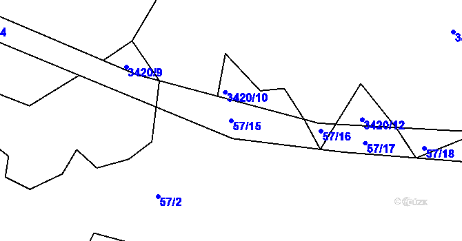 Parcela st. 57/15 v KÚ Čenkov u Třešti, Katastrální mapa