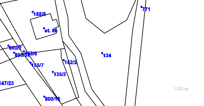 Parcela st. 134 v KÚ Čenkov u Třešti, Katastrální mapa