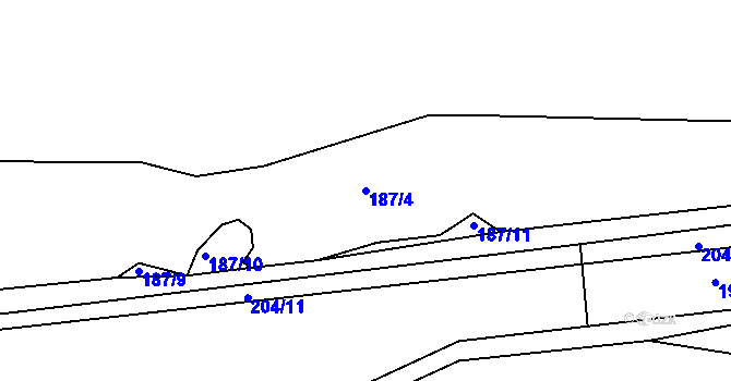 Parcela st. 187/4 v KÚ Čenkov u Třešti, Katastrální mapa