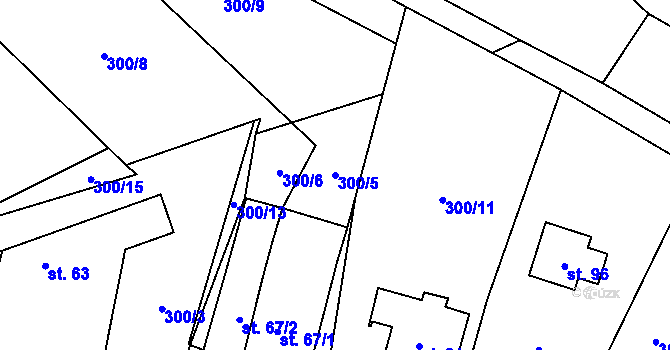 Parcela st. 300/5 v KÚ Čenkov u Třešti, Katastrální mapa