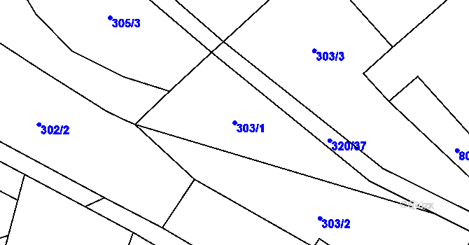 Parcela st. 303/1 v KÚ Čenkov u Třešti, Katastrální mapa