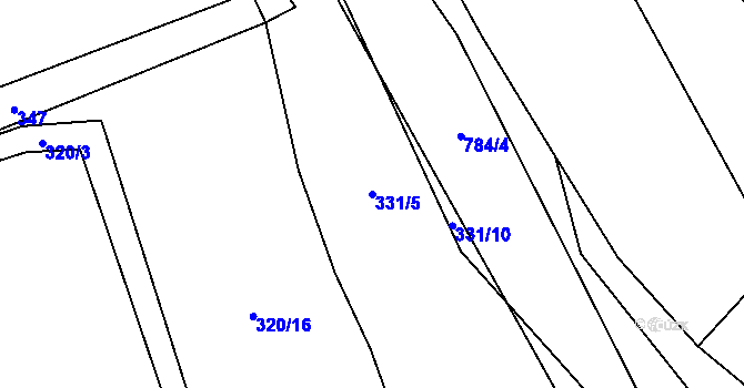 Parcela st. 331/5 v KÚ Čenkov u Třešti, Katastrální mapa