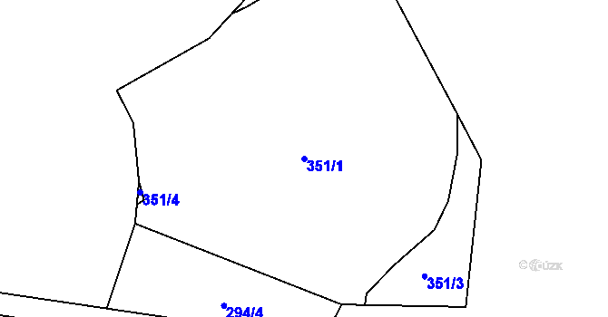 Parcela st. 351 v KÚ Čenkov u Třešti, Katastrální mapa