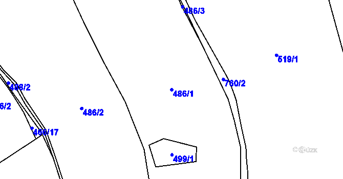 Parcela st. 486/1 v KÚ Čenkov u Třešti, Katastrální mapa