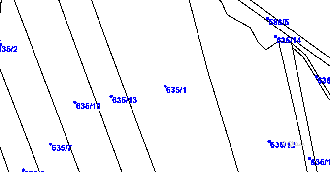 Parcela st. 635/1 v KÚ Čenkov u Třešti, Katastrální mapa