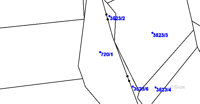Parcela st. 720/1 v KÚ Čenkov u Třešti, Katastrální mapa