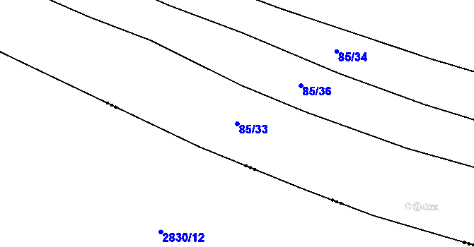 Parcela st. 85/33 v KÚ Čenkov u Třešti, Katastrální mapa