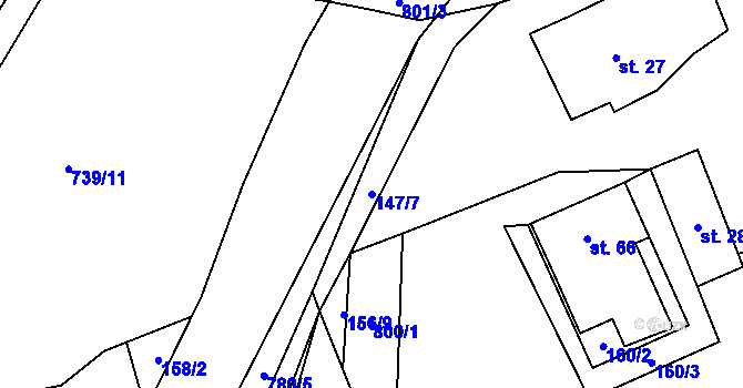 Parcela st. 147/7 v KÚ Čenkov u Třešti, Katastrální mapa