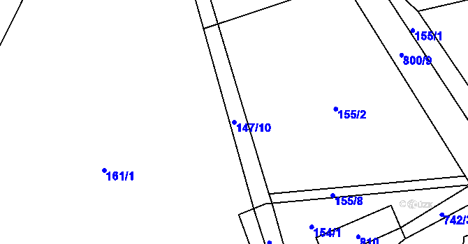 Parcela st. 147/10 v KÚ Čenkov u Třešti, Katastrální mapa