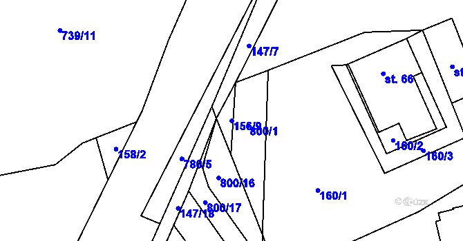 Parcela st. 156/9 v KÚ Čenkov u Třešti, Katastrální mapa