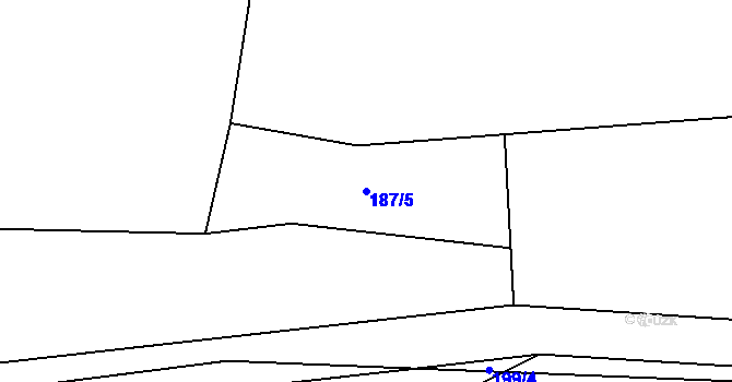 Parcela st. 187/5 v KÚ Čenkov u Třešti, Katastrální mapa