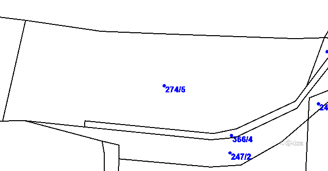 Parcela st. 274/5 v KÚ Čenkov u Třešti, Katastrální mapa