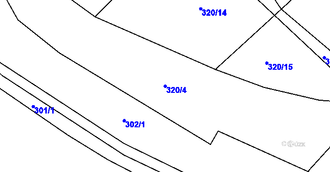Parcela st. 320/4 v KÚ Čenkov u Třešti, Katastrální mapa