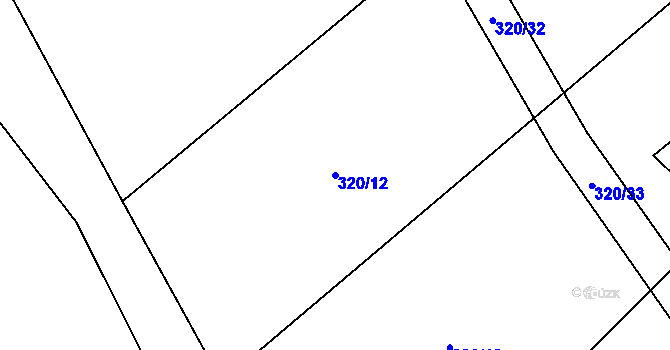Parcela st. 320/12 v KÚ Čenkov u Třešti, Katastrální mapa