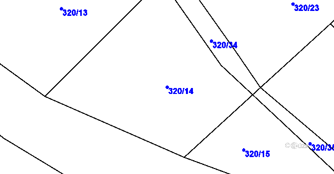 Parcela st. 320/14 v KÚ Čenkov u Třešti, Katastrální mapa